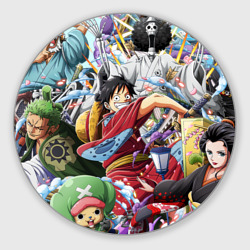 Круглый коврик для мышки One Piece стикербомбинг