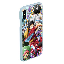 Чехол для iPhone XS Max матовый One Piece стикербомбинг - фото 2