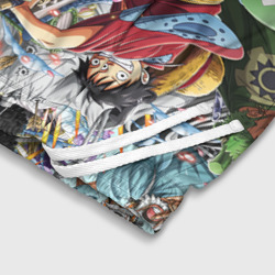 Шорты с принтом One Piece стикербомбинг для ребенка, вид на модели спереди №4. Цвет основы: белый