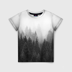 Детская футболка 3D Туманный лес ёлок