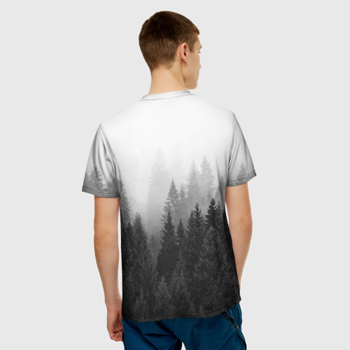 Мужская футболка 3D Туманный лес Фото 01