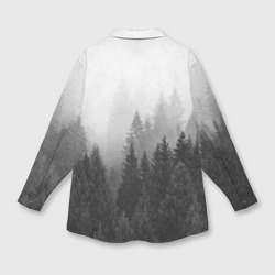 Рубашка с принтом Туманный лес для любого человека, вид сзади №1. Цвет основы: белый