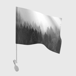 Флаг для автомобиля Туманный лес ёлок