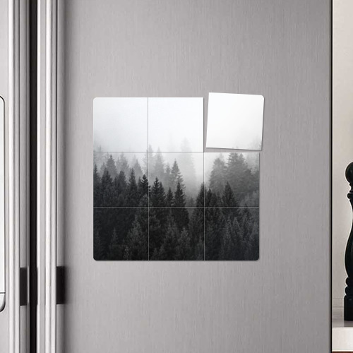Магнитный плакат 3Х3 Туманный лес ёлок - фото 4