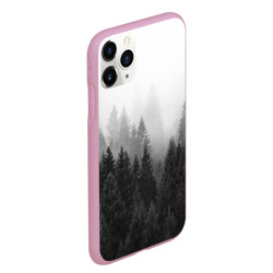 Чехол с принтом Туманный лес для любого человека, вид спереди №3. Цвет основы: розовый