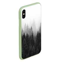 Чехол для iPhone XS Max матовый Туманный лес ёлок - фото 2