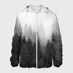 Мужская куртка 3D Туманный лес ёлок