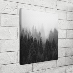 Холст квадратный Туманный лес ёлок - фото 2