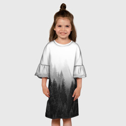Детское платье 3D Туманный лес ёлок - фото 2