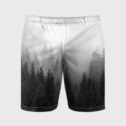 Мужские шорты спортивные Туманный лес ёлок