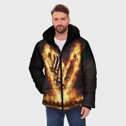 Мужская зимняя куртка 3D Викинги vikings v, цвет черный - фото 3