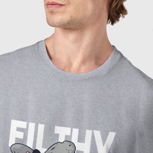Мужская футболка хлопок Мерзкие людишки Крыса, цвет меланж - фото 6