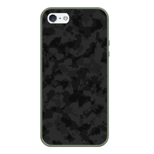 Чехол для iPhone 5/5S матовый Спец камуфляж, цвет темно-зеленый