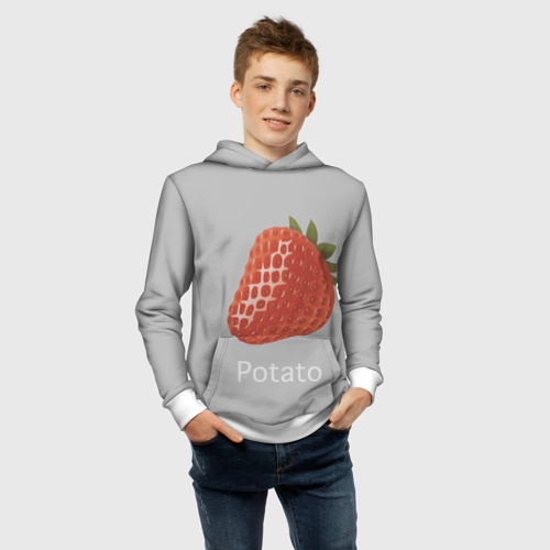 Детская толстовка 3D Strawberry potatoes, цвет белый - фото 6