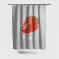 Штора 3D для ванной Strawberry potatoes
