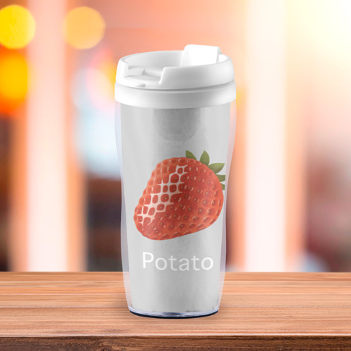 Термокружка-непроливайка Strawberry potatoes, цвет белый - фото 3