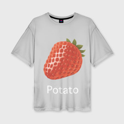 Женская футболка oversize 3D Strawberry potatoes