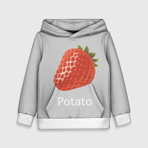 Детская толстовка 3D Strawberry potatoes, цвет белый