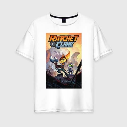 Женская футболка хлопок Oversize Ratchet & Clank