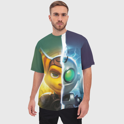 Мужская футболка oversize 3D Рэтчет и Кланr, цвет 3D печать - фото 3