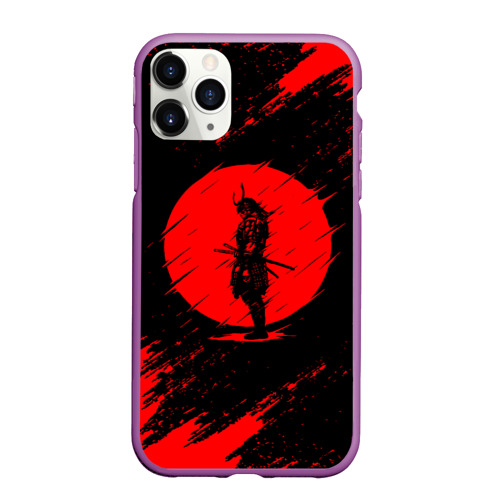 Чехол для iPhone 11 Pro Max матовый Самураи samurai, цвет фиолетовый