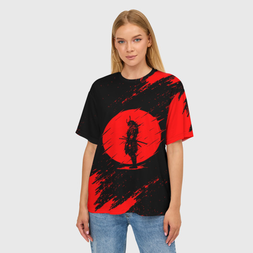 Женская футболка oversize 3D Самураи samurai, цвет 3D печать - фото 3