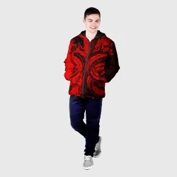 Мужская куртка 3D Black red dragons tatoo - фото 2