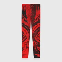 Леггинсы 3D Black red dragons tatoo