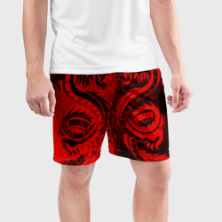 Мужские шорты спортивные Black red dragons tatoo - фото 2