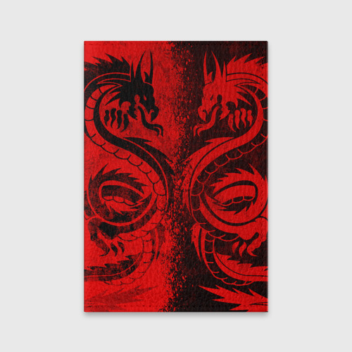 Обложка для паспорта матовая кожа Black red dragons tatoo, цвет зеленый