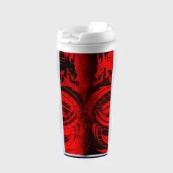 Термокружка-непроливайка Black red dragons tatoo