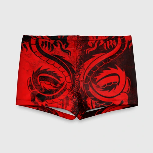 Детские купальные плавки 3D Black red dragons tatoo