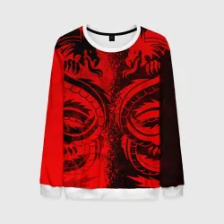 Мужской свитшот 3D Black red dragons tatoo