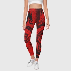 Леггинсы 3D Black red dragons tatoo - фото 2