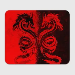 Прямоугольный коврик для мышки Black red dragons tatoo