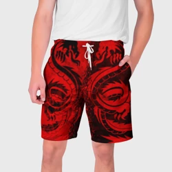 Мужские шорты 3D Black red dragons tatoo