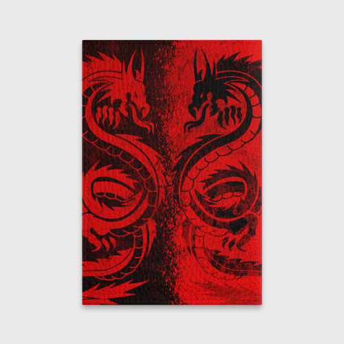 Обложка для паспорта матовая кожа Black red dragons tatoo, цвет зеленый - фото 2