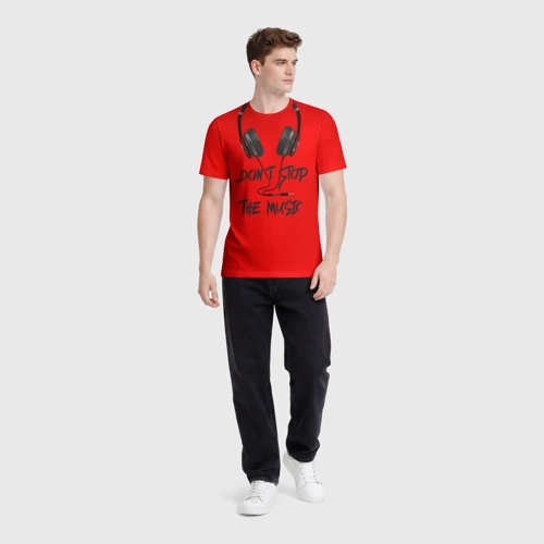 Мужская футболка 3D с принтом Don't stop the music, вид сбоку #3