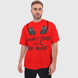 Мужская футболка oversize 3D Don't stop the music - фото 2