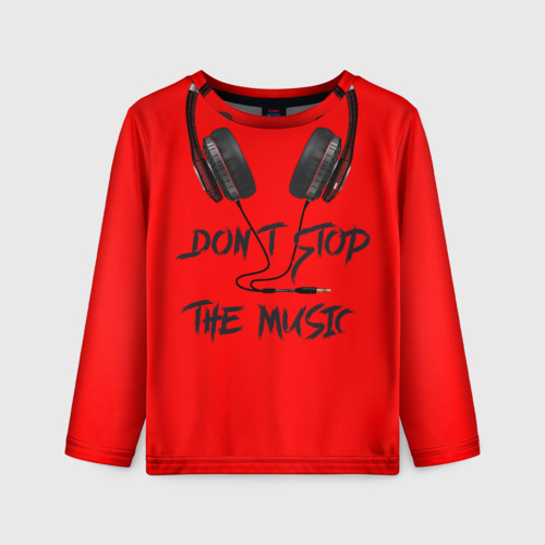 Детский лонгслив 3D Don't stop the music, цвет 3D печать