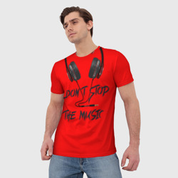 Мужская футболка 3D Don't stop the music - фото 2