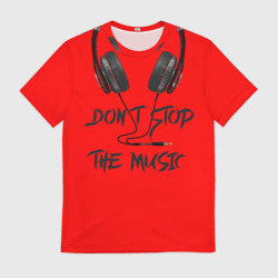 Мужская футболка 3D Don't stop the music