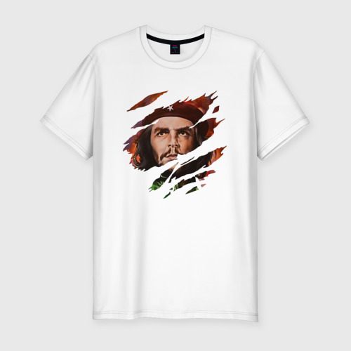 Мужская приталенная футболка из хлопка с принтом Che Guevara Че Гевара, вид спереди №1