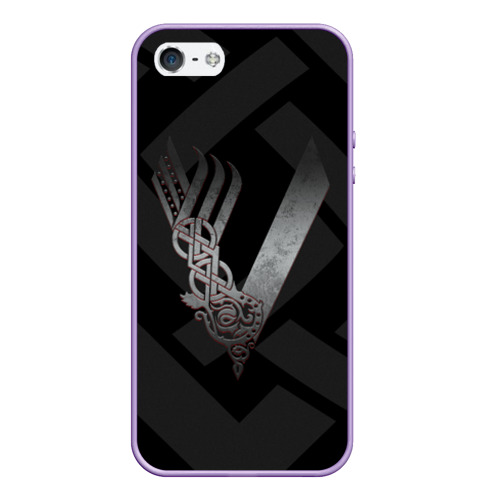 Чехол для iPhone 5/5S матовый Викинги vikings v, цвет светло-сиреневый