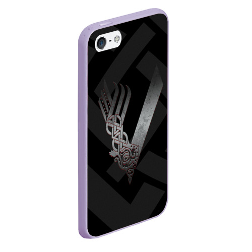 Чехол для iPhone 5/5S матовый Викинги vikings v, цвет светло-сиреневый - фото 3