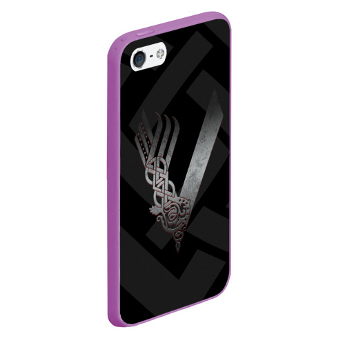 Чехол для iPhone 5/5S матовый Викинги vikings v, цвет фиолетовый - фото 3