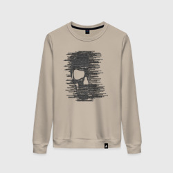 Женский свитшот хлопок Череп из текста