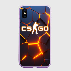Чехол для iPhone XS Max матовый CS GO КС Го 3D плиты