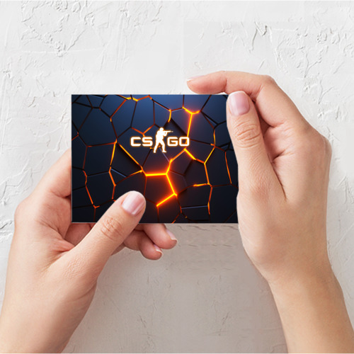 Поздравительная открытка CS GO КС Го 3D плиты, цвет белый - фото 3