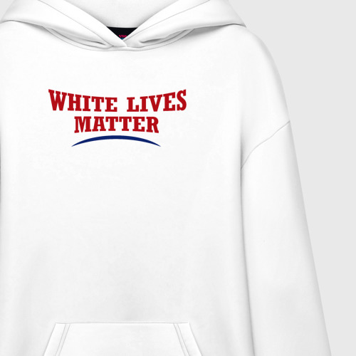 Худи SuperOversize хлопок White lives matters, цвет белый - фото 3